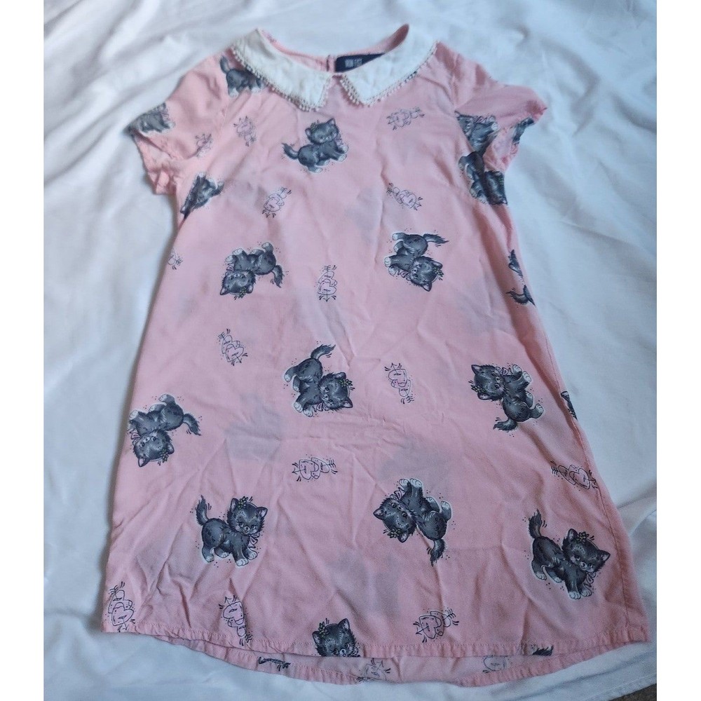 Iron Fist Pink Cat Print Babydoll Dress Size Small